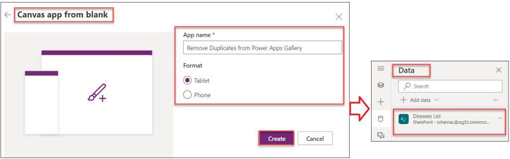 how to display distinct values in Power Apps gallery