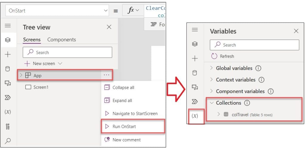 how to display powerapps collection on gallery