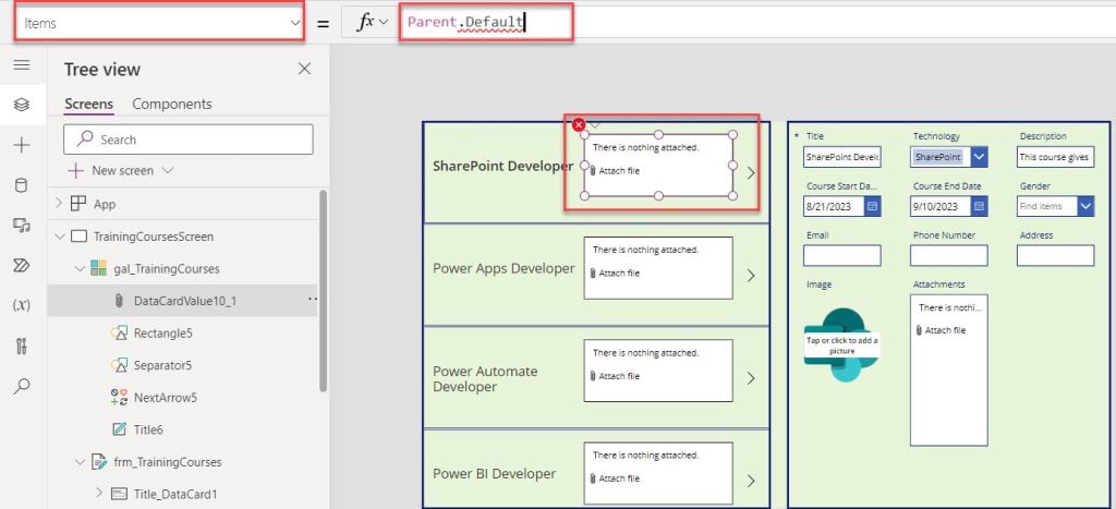 How to Display SharePoint List Attachments in Power Apps Gallery