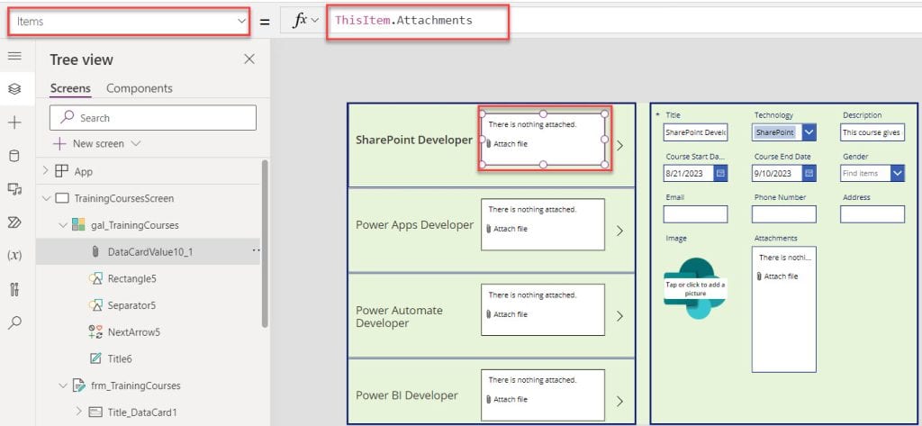 How to Display SharePoint List Attachments in the Power Apps Gallery