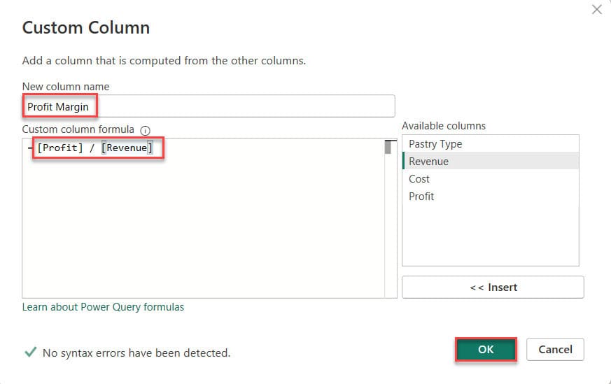 how to divide in power query