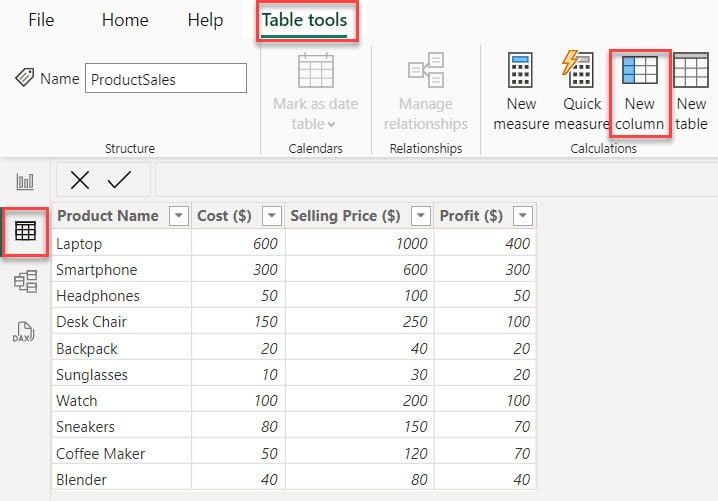 How to divide two columns in Power BI