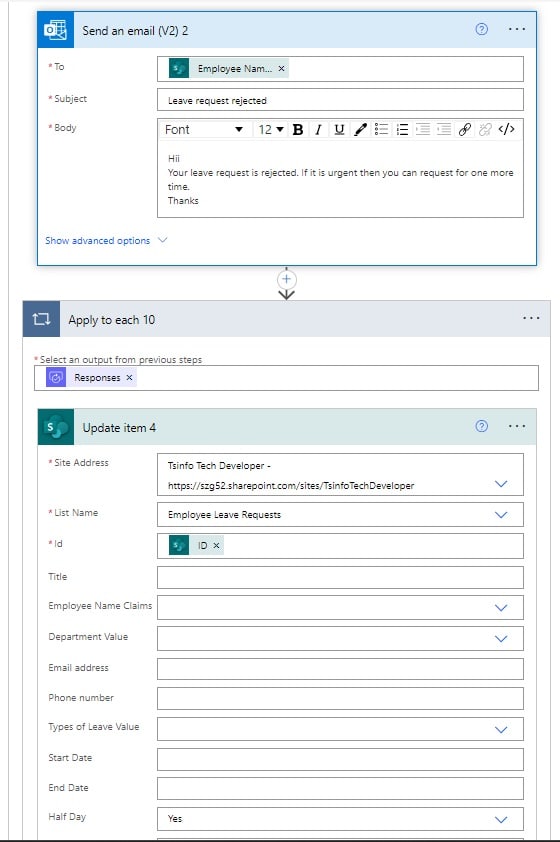 How to do leave request workflow Microsoft Power automate