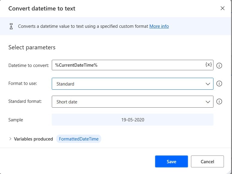 How to format date from text using Power Automate Desktop