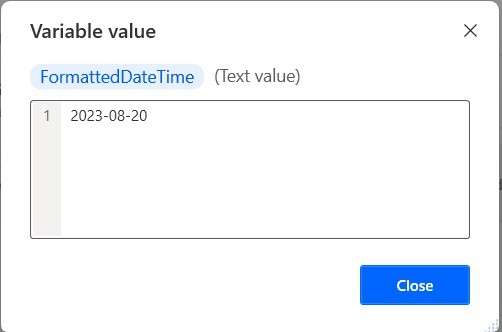 How to format date using Power Automate Desktop