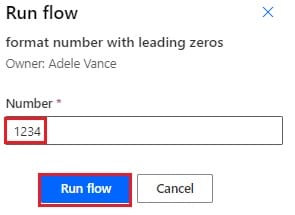 How to format number with leading zeros in Power Automate flow