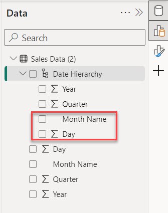 how to get date hierarchy in power bi