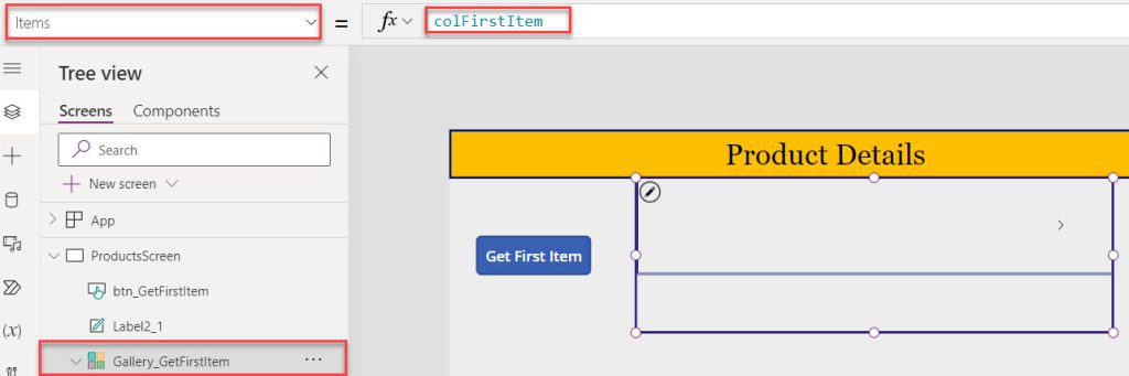 How to Get First Item in Power Apps Collection