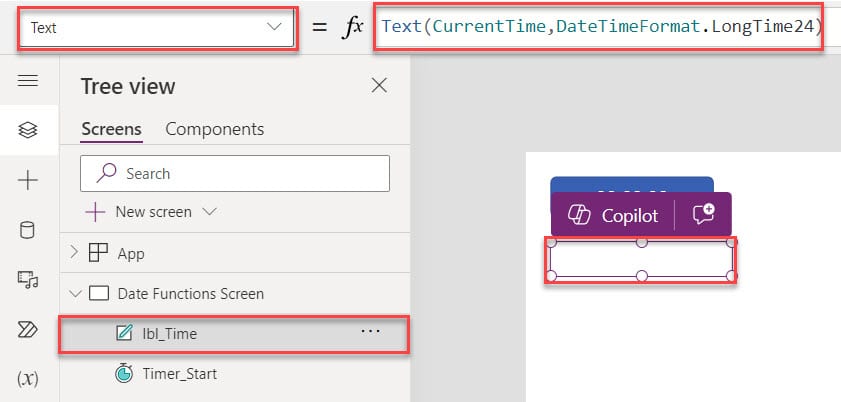 How to get powerapps current time