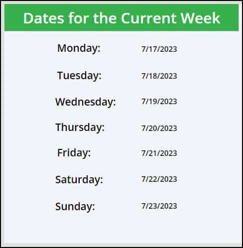 How to Get the Dates for the Current Week in Power Apps