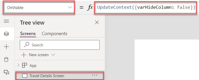 How to Hide Column in Power Apps Data Table