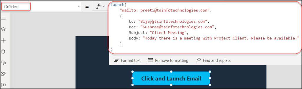 How to Launch Email Power Apps from a Button