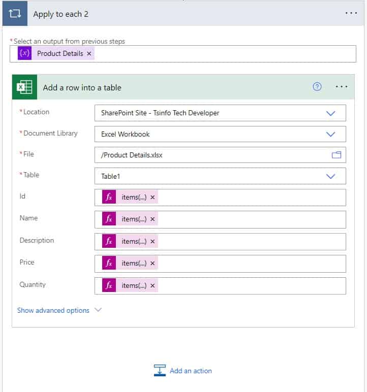 How to Loop through XML data insert into excel  Microsoft Power Automate