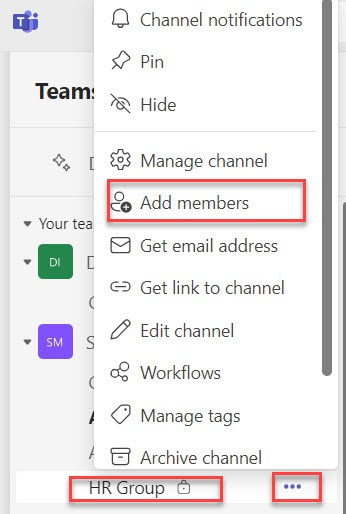 how to make a channel private in teams