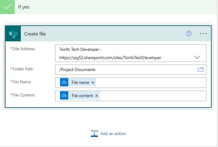 How to move file from onedrive to sharepoint using power automate