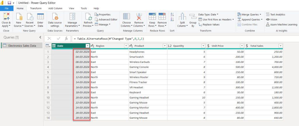 How to Remove Alternate Rows in Power Query Editor