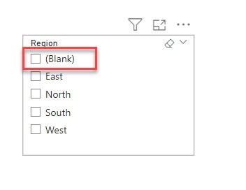 how to remove blank from power bi slicer