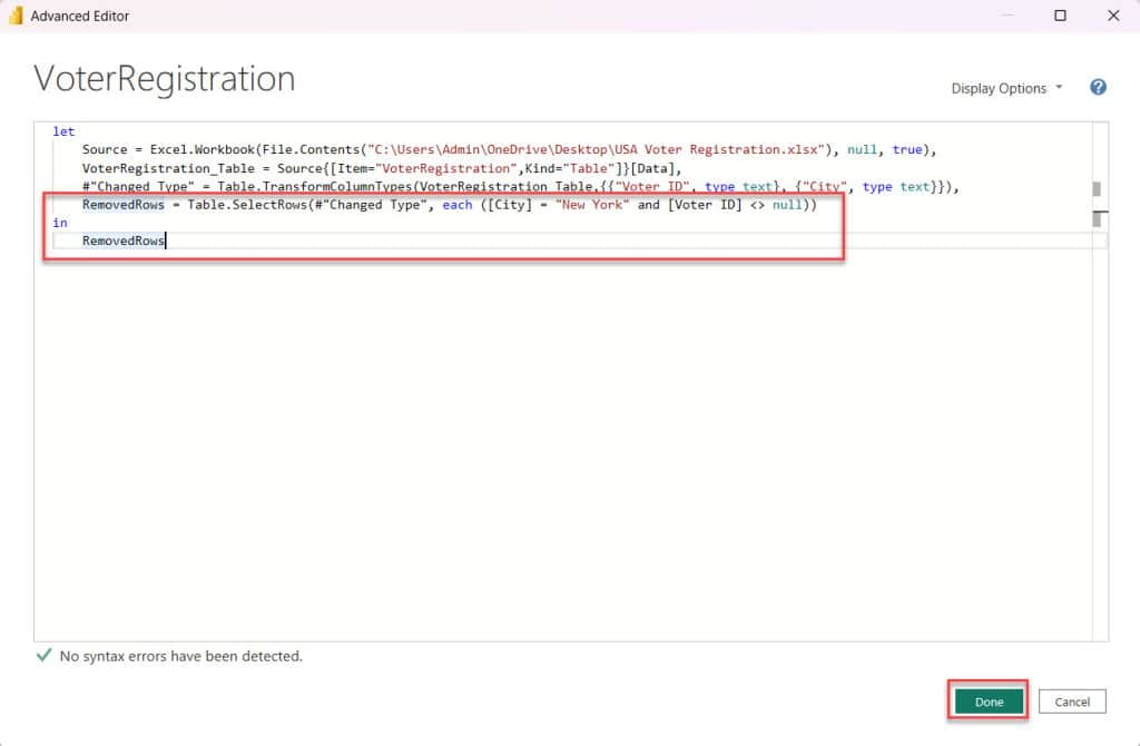 how to remove rows based on multiple condition in power query