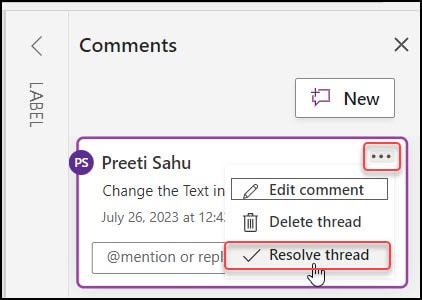 How to Resolve a Power Apps Comment