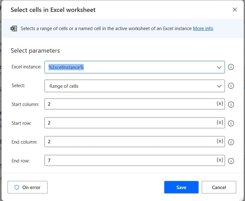 How to retrieve data table column into list from excel using Microsoft Power Automate Desktop