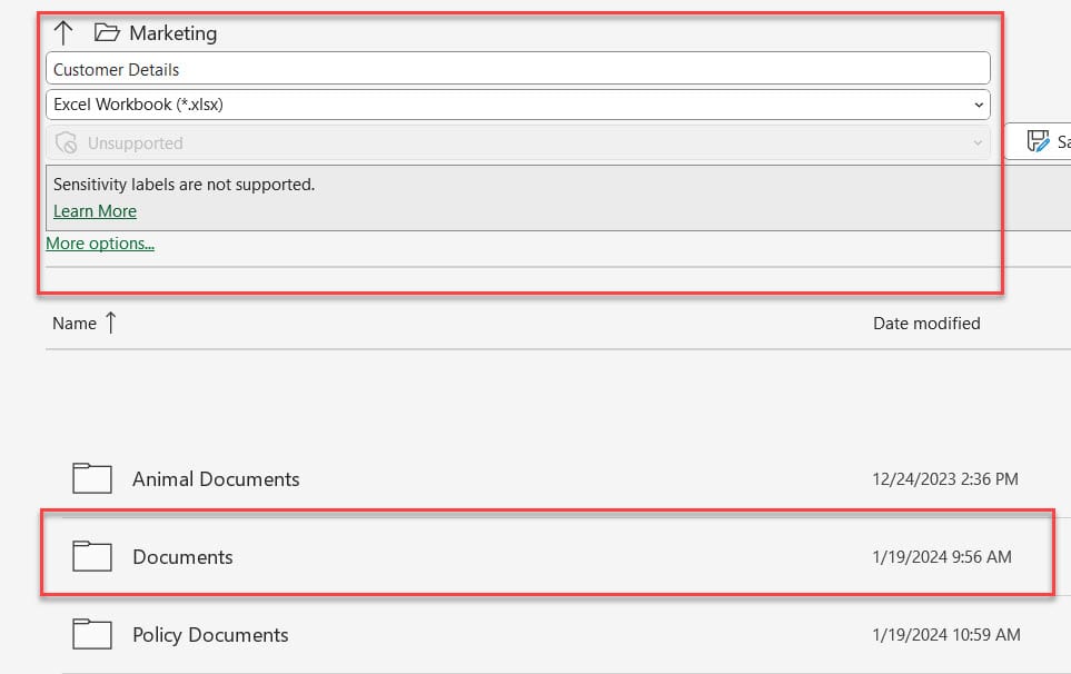 how to save excel file to sharepoint library