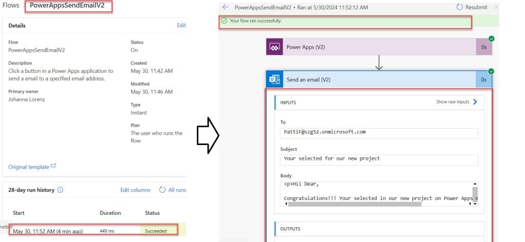 how to send an email from powerapps