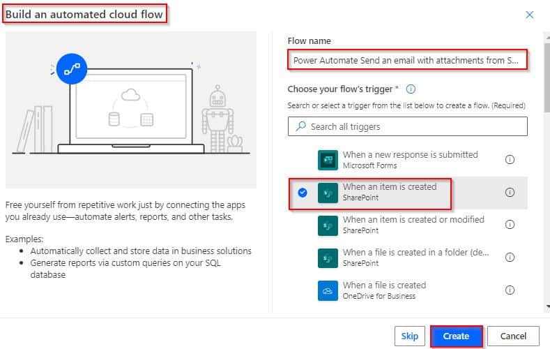 How to send an email with attachments in Power Automate flow