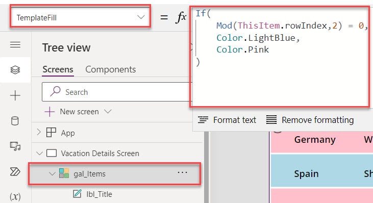 How to Set a Alternate Row Color in Power Apps Data Table