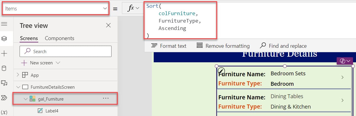 Sort Power Apps Gallery by Choice Column
