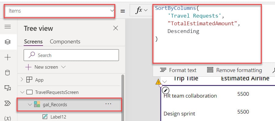 how to sort gallery by sharepoint list calculated field in powerapps