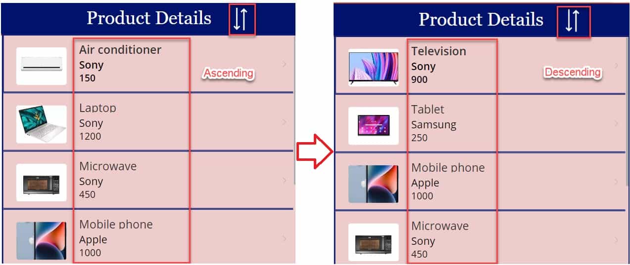 Sort Power Apps Gallery Ascending Descending
