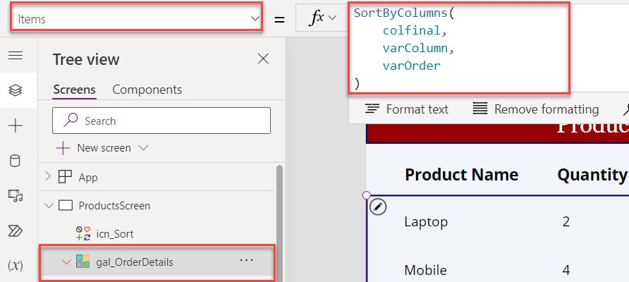 how to sorting a powerapps gallery control by calculated field