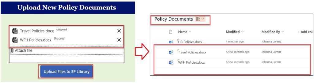 how to upload files to sharepoint library