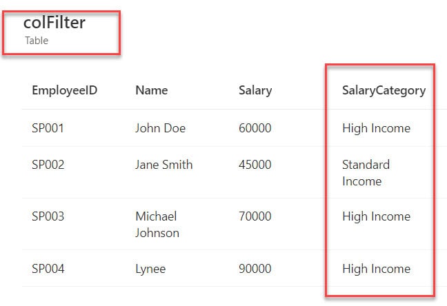 how to use powerapps addcolumns filter 