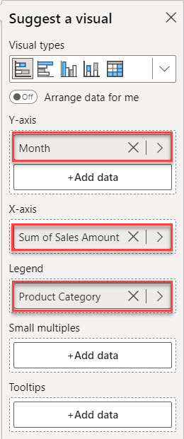 how to use stacked bar chart in power bi