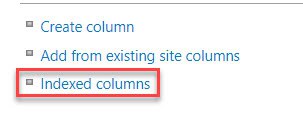 indexed columns in sharepoint