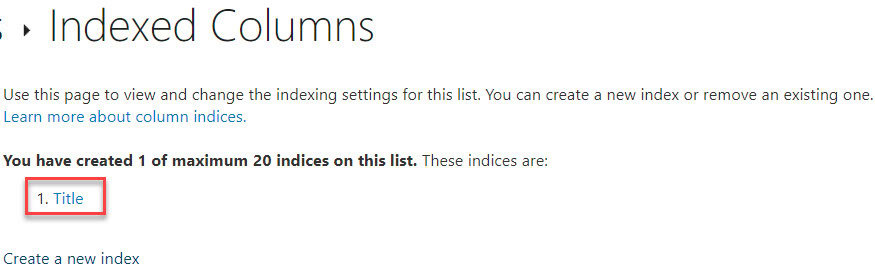 indexing in sharepoint