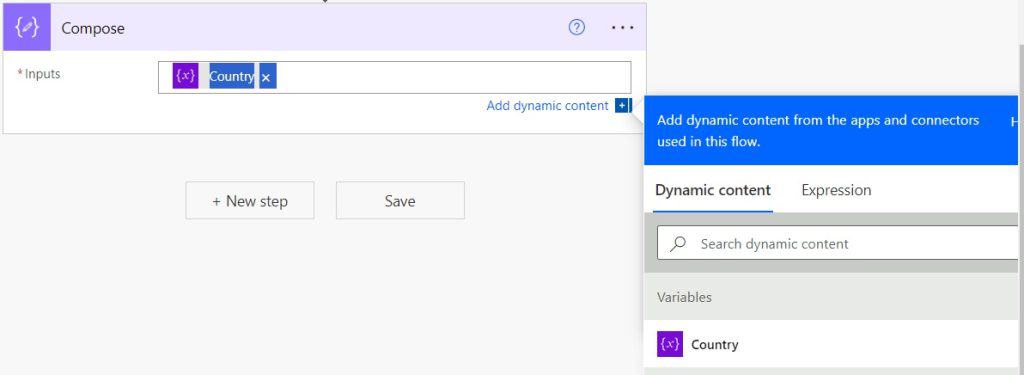 initialize variable array power automate