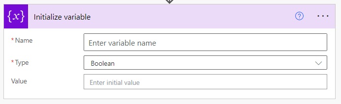 initialize variable power automate