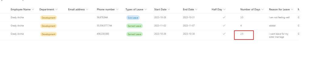 leave request app in Power Automate