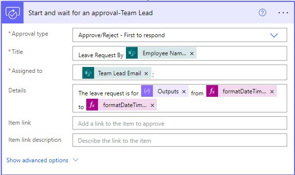 leave request workflow in Microsoft power automate