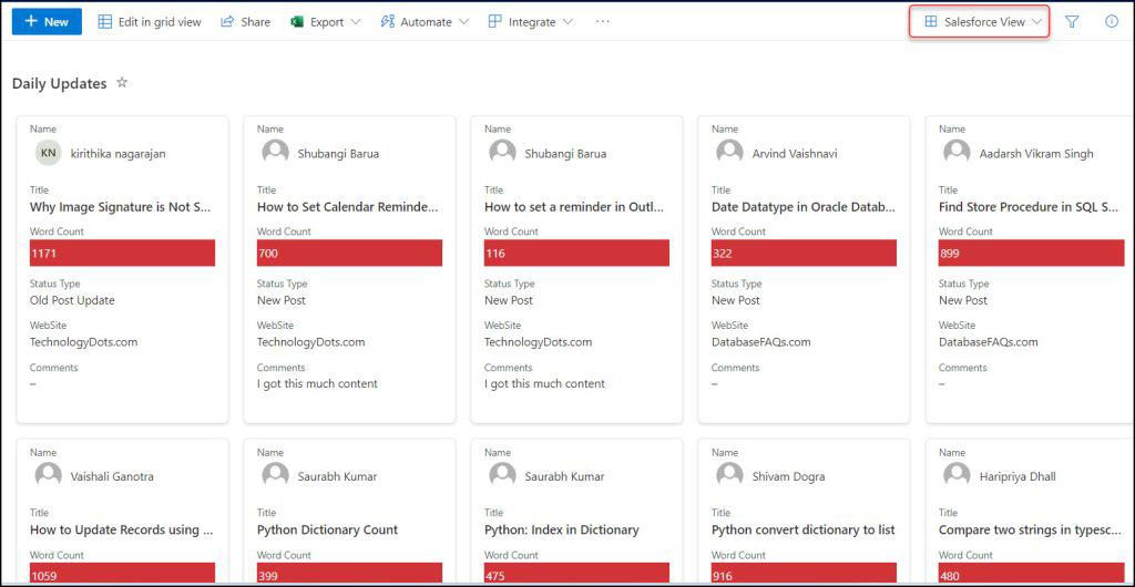 list view in sharepoint