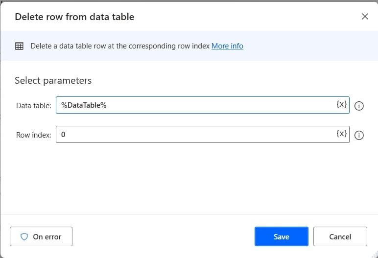 loop through excel rows using Ms Power Automate desktop