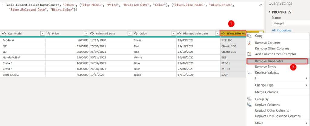 Merge Two Tables without Duplicates in Power BI