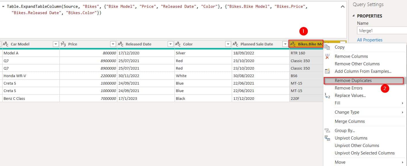 Merge Two Tables without Duplicates in Power BI