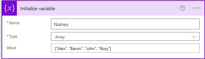 Microsoft flow count items in array variable