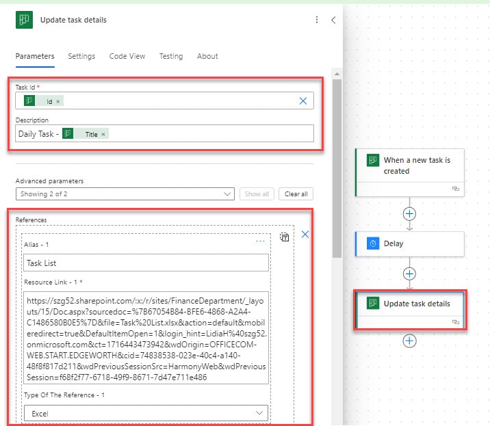 Microsoft planner show on the card Power Automate