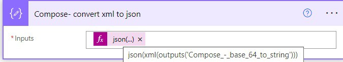 Microsoft power automate convert xml to json