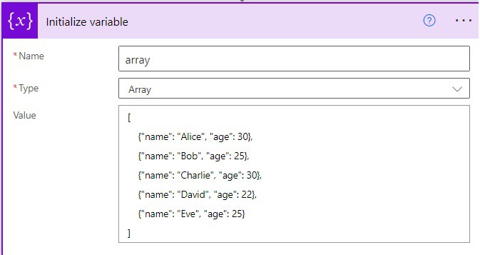 Microsoft power automate count distinct items in array variable