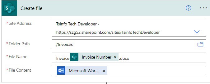 Microsoft power automate create word document from sharepoint Online  list